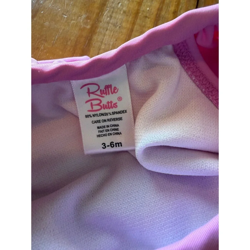 RuffleButts 3-6m NEW pink‎ Ruffle Two Piece Swimsuit Set Baby Girls